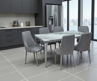 طاولة طعام رخام 6 كراسي