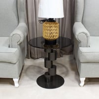 طاولة خدمة اسود استيل دائري