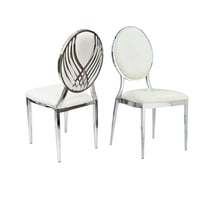 كرسي ملكي جلد فضي