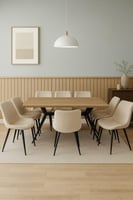 طاولة طعام 8 كراسي سطح خشب مموج