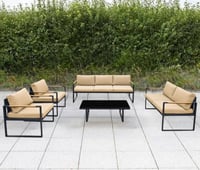 جلسة خارجية لون بني مع اسود