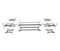 طقم طاولات استيل اكريلك مستطيل 5 قطع