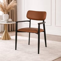 كراسي مفرد جلد بني