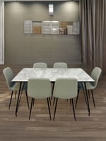 طاولة طعام سرميك 6 كراسي