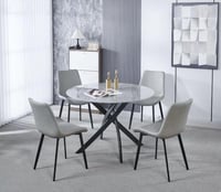 طاولة طعام 4 كراسي سرميك رصاصي