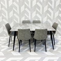 طاولة طعام سرميك 6 كراسي 150*90