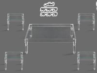 طقم طاولات اكرلك أرضي شفاف كامل