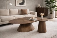 طقم طاولات مجلس خشب 2 قطعة