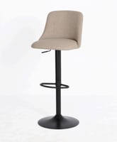 كرسي بار مودرن قماش بقاعدة معدنية سوداء – قابل للت...