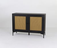 ركن قهوة رتان اسود مقاس 120-40-75