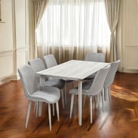 طاولة طعام رمادي 6 كراسي