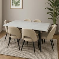 طاولة طعام بديل رخام 6 كراسي