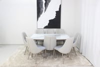 طاولة طعام رخام 8 كراسي بيج