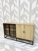 دولاب بوفية لون بيج مقاس 160-35-90