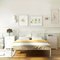 سرير حديد ابيض نفرين 210*180