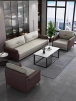 طقم كنب مكتب جلد 5 اشخاص