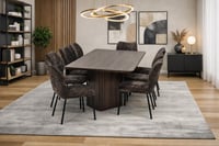 طاولة طعام خشب 8 كراسي بني