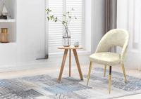 كرسي مفرد لون بيج بقاعدة أستيل