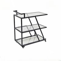 عربية تقديم زجاج لون اسود