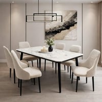 طاولة طعام رخام 6 كراسي