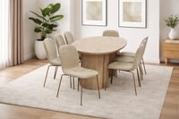 طاولة طعام خشب 8 كراسي بيج