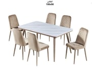 طاولة طعام رخام 6 كراسي