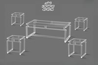 طقم طاولات اكرلك كنب 5 قطع مستطيل