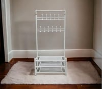 علاق استاند كبير مع رفوف - ابيض