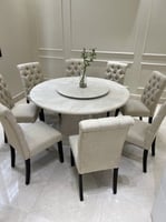طاولة طعام 8 كراسي رخام 150*150
