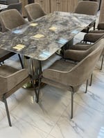 طاولة طعام رخام 6 كراسي