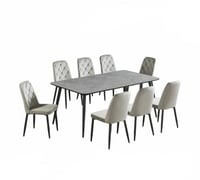 طاولة طعام سرميك 8+1 رمادي مقاس 100*180