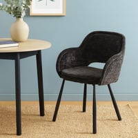 كرسي مفرد رصاصي غامق