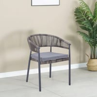 كرسي خارجي مفرد رمادي