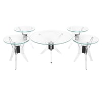 طقم طاولات استيل اكرلك 5 قطع