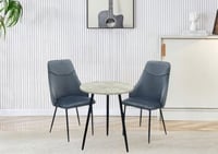 طاولة مع 2 كراسي رصاصي