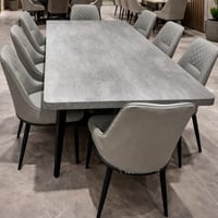 طاولة طعام خشب 8 كراسي رصاصي