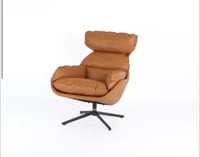 كرسي دوار جلد اورنج