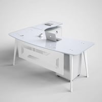 مكتب فخم زجاج ابيض مقاس 160