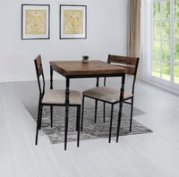 طاولة مع 2 كرسي بني عسلي