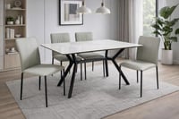 طاولة طعام سرميك 4 كراسي