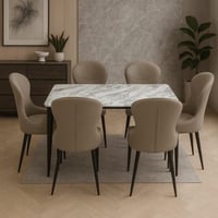 طاولة طعام رخام 6 كراسي