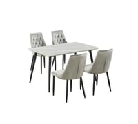 طاولة طعام بديل رخام 4+1 لون رمادي مقاس 80*130