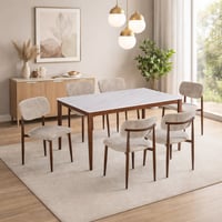 طاولة طعام رخام 6 كراسي