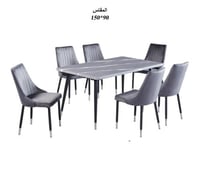 طاولة طعام لون رصاصي 6كراسي