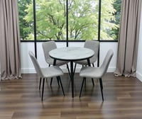 طاولة طعام رخام دائري 4 كراسي