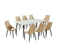 طاولة طعام بديل رخام 8+1 خشب مقاس 100*180