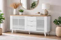 دولاب بوفية ابيض مقاس 160-40-75