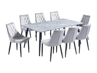 طاولة طعام خشب 8+1 لون رمادي مقاس 100*180