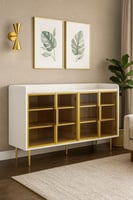 ركن قهوة ابيض مع ذهبي