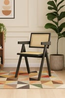 كرسي مفرد اسود راتان